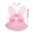 thumbnail image 3 of Disfraz de hada para niñas, falda tutú, disfraz de ángel, disfraz de princesa. Rosa, 3 of 9
