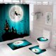 thumbnail image 1 of Set of 4 Halloween Shower Curtain Sets with Mat, Halloween Witch Castle for Bathroom Decor, Halloween Bathroom Decor, Toilet Lid Cover and Bath Mat wi, 1 of 4