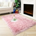 thumbnail image 4 of Homore Modern Soft Faux Bedroom Carpet, Outdoor Rugs, 2' x 3' , Pink, 4 of 7
