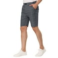 thumbnail image 4 of INSPIRE CHIC Men's Shorts Slim Fit Plaid Button Lightweight Twill Shorts 40 Dark Gray, 4 of 7