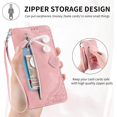 thumbnail image 2 of Case for iPhone 14 Case & iPhone 13 Case Wallet Case Zipper Pocket with Card Holder Slot Magnetic Closure Lanyard Flip Cover, Pink, 2 of 6