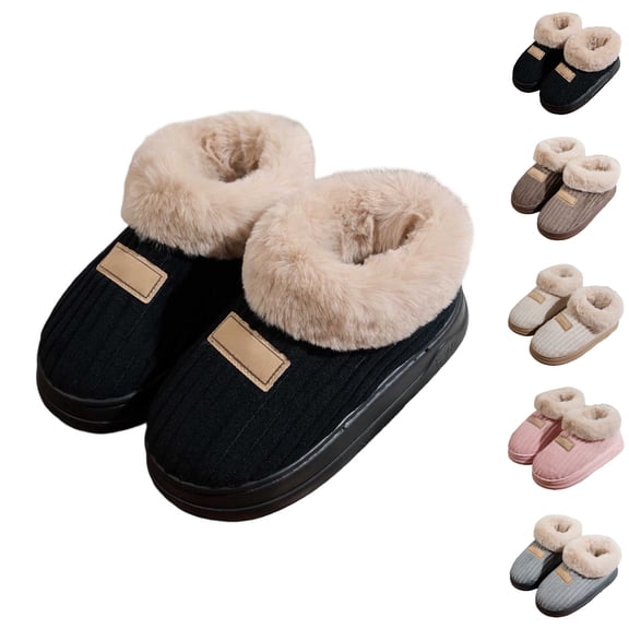 HNMKIU Corduroy On Slippers for Women with Backstrap Indoor Outdoor Comfort Shoes Lined for Fall and Winter Seasons Black,6