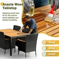 thumbnail image 3 of Lacoo 7 Pieces Patio Dining Sets, Acacia Wood Outdoor Table and Chairs with Curved Armrest and Beige Cushions, Black, 3 of 7