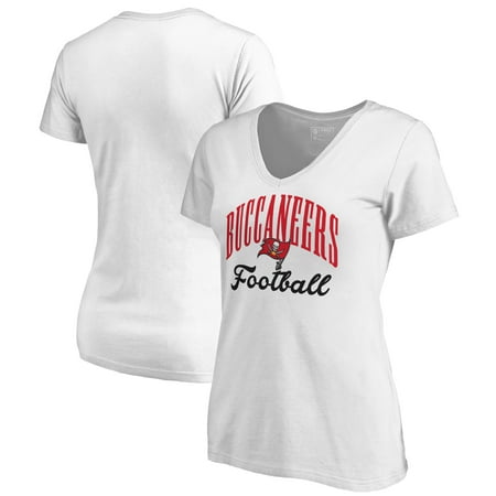 Tampa Bay Buccaneers Womens Rhinestone - Tampa Bay Buccaneers NFL Pro Line by Fanatics Branded Women's Victory Script V-Neck T-Shirt -White