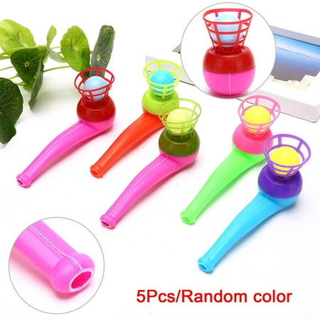 Buytra 5 PCs Blow Ball Pipe Floating Basket Balls Fun Games Kids Children s Gifts Toys