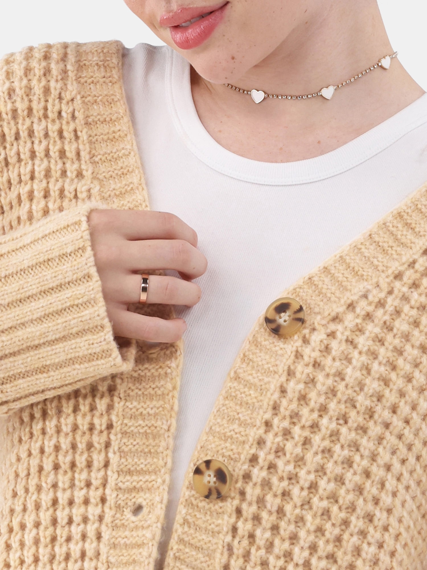 No Boundaries Chunky Knit Cardigan Sweater, Women’s
