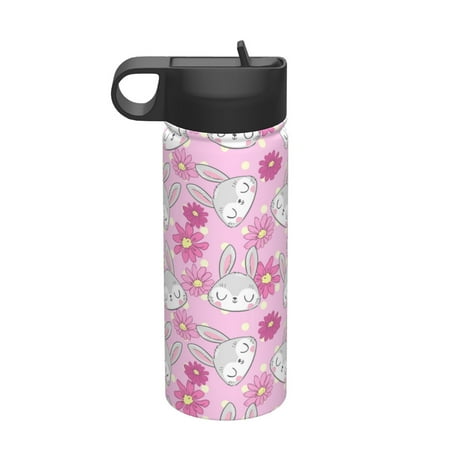

Uemuo Sunflower Rabbit Print 18oz Sports Insulated Kettle Water Bottle Outdoor Sports Bottle Insulated Hydration Bottle with Handle & Flip Straw