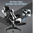 thumbnail image 3 of Gaming Chair with Adjustable Footrest, Eighteentek High Back Office Chair with Lumbar Support & Adjustable Headrest Video Game Chairs for Adults Black & White, 3 of 7