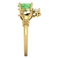 thumbnail image 3 of 1.06 ct Heart Cut Simulated Green Diamond Claddagh Engagement Ring for Women in 18K Yellow Gold, 3 of 5