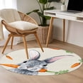 thumbnail image 4 of Small Round Rug 3Ft Washable Non-Slip, Grey Bunny Easter Circle Area Rugs for Living Room Bedroom, Rabbits Spring Botanical Carrots Indoor Floor Mats Carpet Runner for Home Decor, 4 of 8