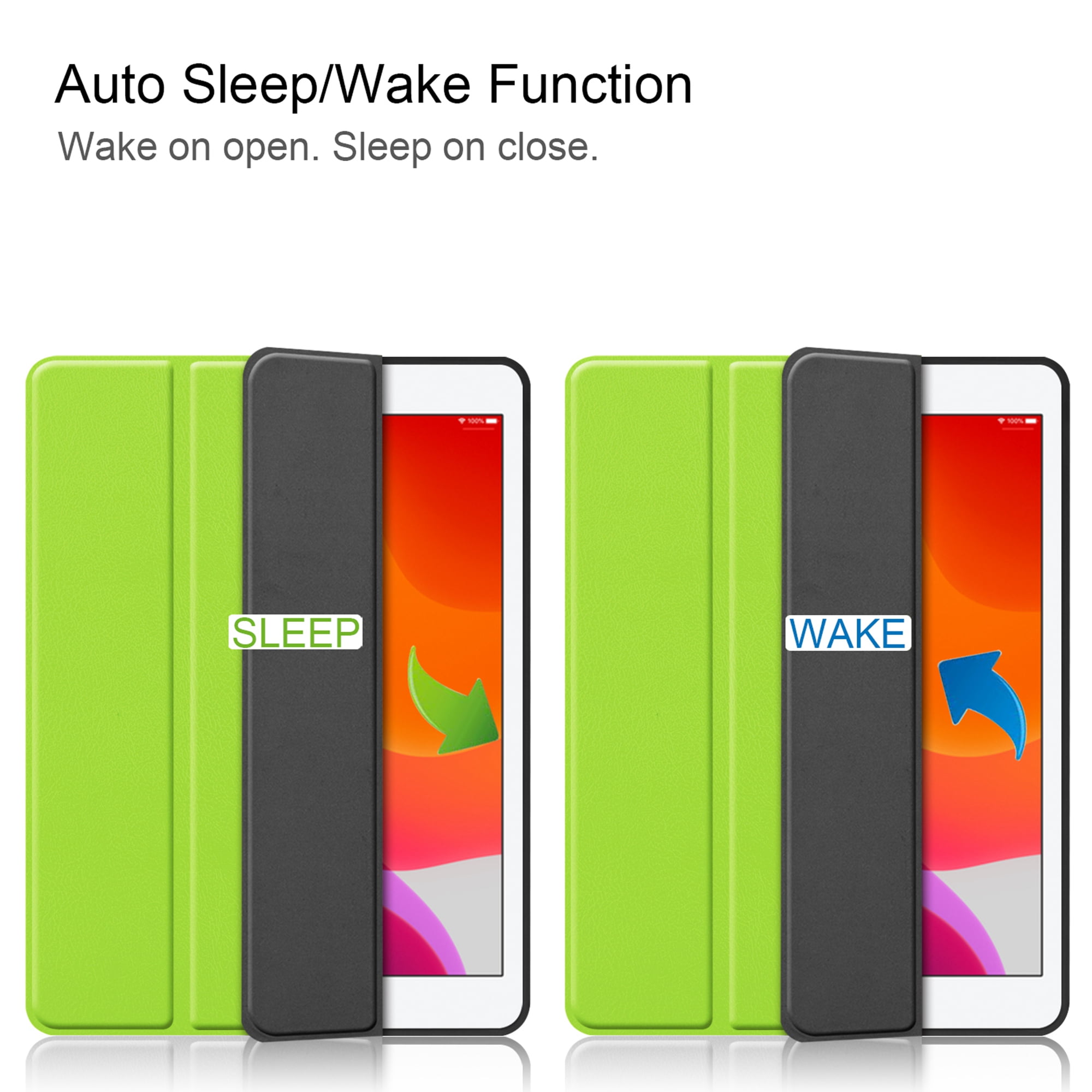 Dteck iPad 10.2 Case with Pencil Holder, iPad 7th Gen Case, Slim Fit PU Leather Trifold Smart Case Auto Wake Sleep, Flexible TPU Matte Back Cover For Apple iPad 7th Generation 10.2'' 2019, Green