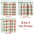 thumbnail image 5 of DriftAway 2 Panels 100% Blackout Windowpane Plaid Linen Curtains Double Layer Drapes for Bedroom 72 Inches Long Farmhouse Thermal Insulated 3.25 Inch Rod Pocket Back Tab for Living Room Red Green, 5 of 7