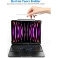 thumbnail image 3 of Touch Keyboard Case for iPad Air M2 11 Inch 2024/iPad Pro 11 4th/3rd/2nd/1st Gen 2021/2020/2018/iPad Air 5th/4th Gen with Clear Hard PC Back & Trackpad & Backlight & 360° Rotatable & Pencil Holder, 3 of 7