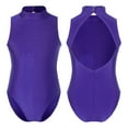 thumbnail image 1 of DPOIS Kids Girls Sleeveless Ballet Dance Leotard Turtleneck Gymnastics Bodysuit Dancewear Purple 5-6, 1 of 7