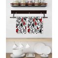 thumbnail image 3 of Red Black Geometric Kitchen Dish Towels for Drying Dishes Set of 3, Abstract Art Modern Line Waffle Weave Microfiber Hand Tea Bathroom Towels Quick Dry & Absorbent Towel 15.7x23.6, 3 of 7