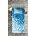 thumbnail image 3 of Ambesonne Geometric Quilted Bedspread Set 2 Pcs, Digital Ombre Mosaic, Twin Size, Dark Blue and White, 3 of 3