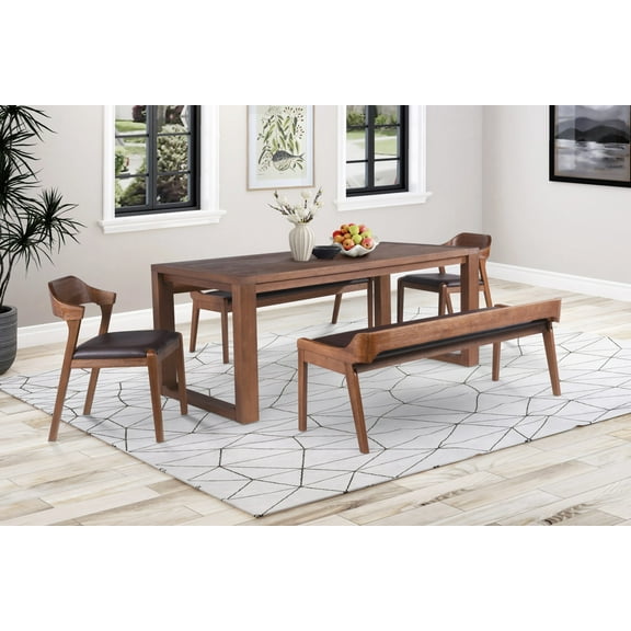 Boraam Rasmus 5pc Dining Set Chestnut Wire-Brush