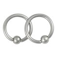 thumbnail image 2 of 2pc 16g 8mm Captive Bead Hoop Lip Nose, 2 of 5