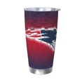 thumbnail image 1 of Taza térmica duradera de acero inoxidable 304 con tapa y pajita con temática del equipo de fútbol Patriots Taza térmica de acero inoxidable de 20 oz Taza para automóvil Adecuada para bebidas frías y, 1 of 8