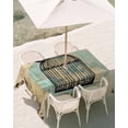 thumbnail image 3 of 60x84 Inch Outdoor Tablecloth with Umbrella Hole Zipper Rectangle Teal Vintage Birds Rectangular Tablecloths Outside Waterproof Retro Birdcage Watercolor Patio Table Cloth Cover for Picnic Party, 3 of 8