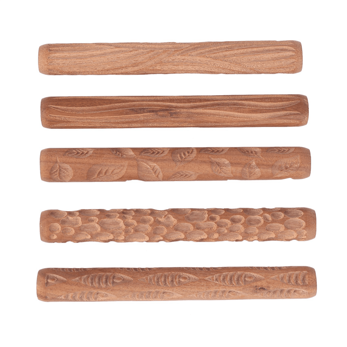 50PCS Pottery Tools Wood Hand Rollers for Clay Clay Stamp Clay Pattern Roller,50pcs * Clay Pattern Roller,Wood Color