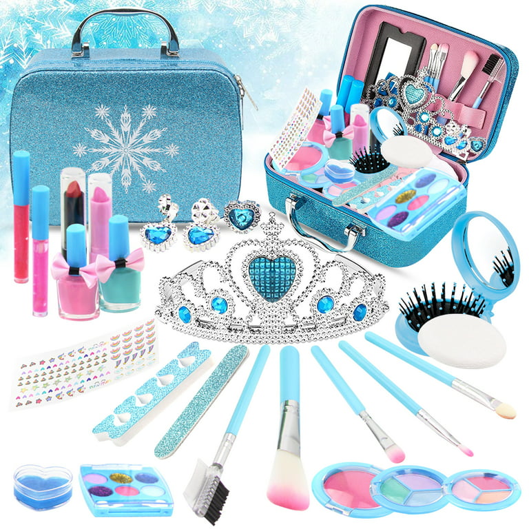 Beauty Kit for Girls, Washable Makeup Kit Frozen Toys for Girls, Toddlers Dress up Cosmetic Toys Set, Girls Makeup Birthday Toys Gifts for 4-8 Year Old Girls, 25 -