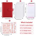 thumbnail image 4 of SKYDUE Budget Binder Money Organizer for Cash Saving , 12pcs Expense Sheets & 8pcs Zipper Envelopes with 6 - Ring Stainless Steel , Category Labels for Planning , Red, 4 of 8
