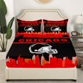thumbnail image 2 of Draps de Lit de Sport pour Garçons Filles Enfants, Drap-Housse pour Fans de Football Américain Format Simple Ensemble de Lit Joueur de Rugby Ensembles de Literie pour Amateurs de Football Literie Rouge Fraise (Chicago) (Sans Drap Plat), 2 of 5