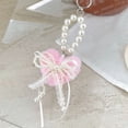 thumbnail image 2 of Trendy Plush Keychain Charm with Embroidered Lace Heart Pearls Detailing for Fashionable Accessories Girls Bag Pendant, 2 of 8