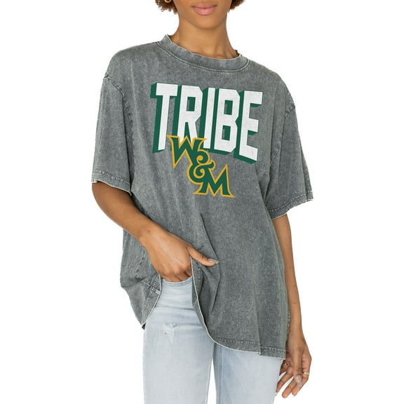 Women's Gameday Couture Gray William & Mary Tribe Solid Defense Oversized T-Shirt