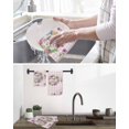 thumbnail image 5 of Spring Easter Kitchen Dish Towels for Drying Dishes Set of 2, Watercolor Floral Tulips Wreath Eggs Pink Plaid Waffle Weave Microfiber Hand Tea Bathroom Towels Quick Dry & Absorbent Towel 15.7x23.6, 5 of 7