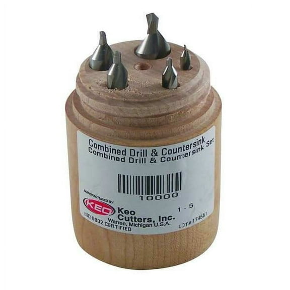 Keo Combined Drill & Countersink Set - Plain HSS 906-000-001