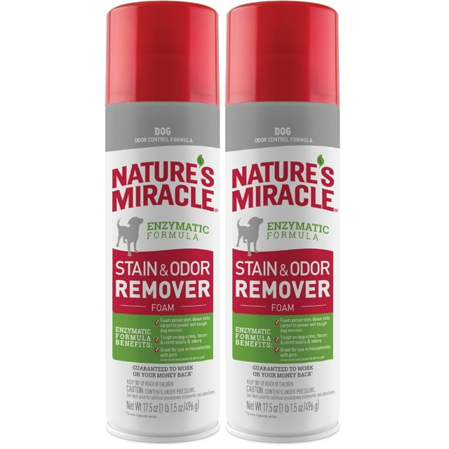 Espuma quitamanchas y olores Nature's Miracle, paquete de 2, 520 ml