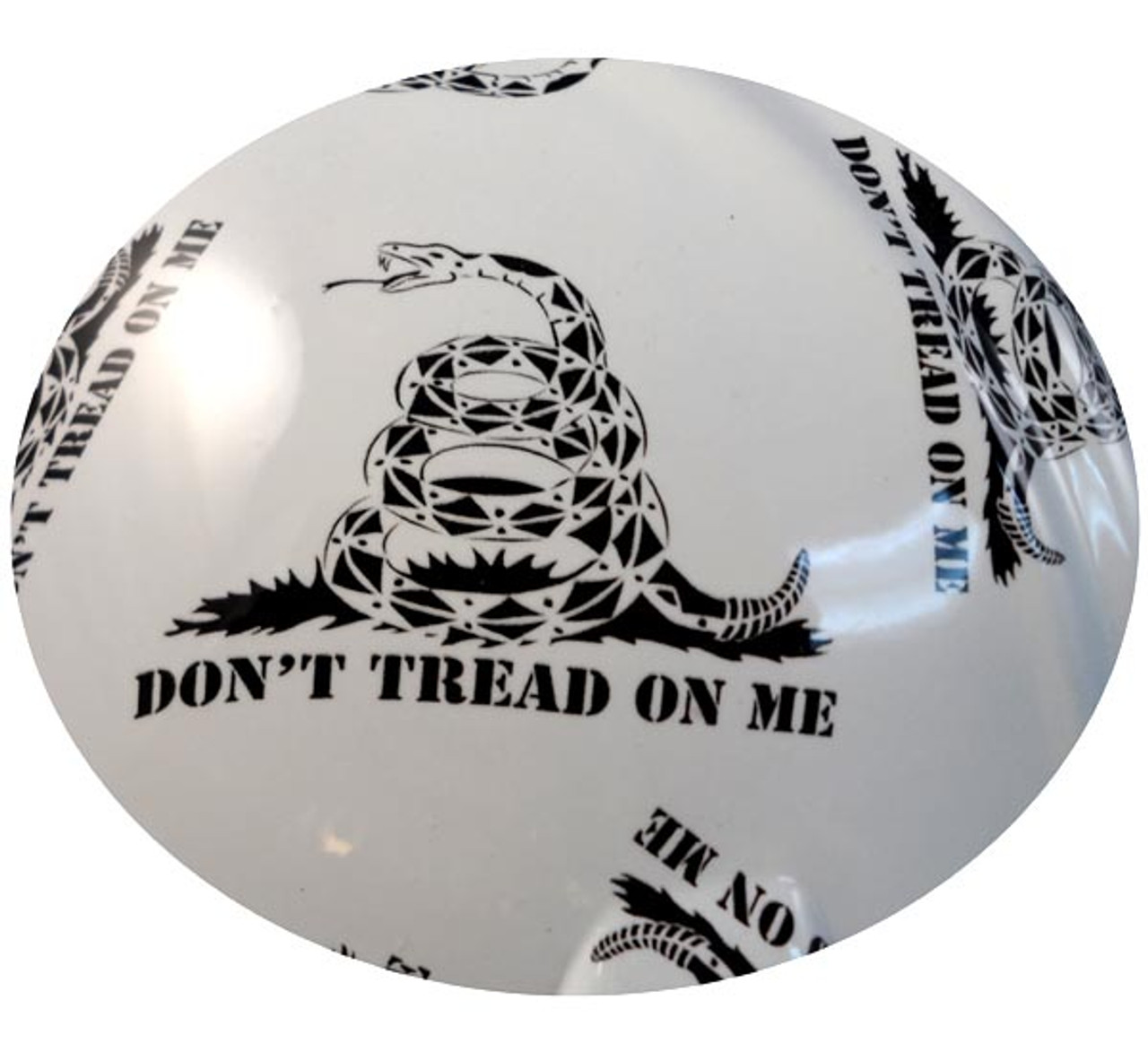 Don't Tread On Me White Hydro Dipped Hard Hats Full Brim Style with 4 Pt Suspension