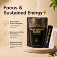 thumbnail image 6 of Nature's Key Daily Metabo Coffee, Metabolism Support Instant Black Coffee with MCT, Fucoxanthin & Green Coffee Bean Extract, Sugar-Free Energy Dietary Supplement, 7-Day Pack (14 Sachets Total), 6 of 12
