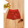 thumbnail image 5 of MSemis Kids Girls Shiny Sequins Shorts Elastic Waist Hip Hop Jazz Dance Bottoms Red 5-6, 5 of 7