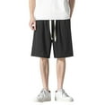 thumbnail image 1 of Aayomet Men Shorts Casual Elastic Waist Drawstring Summer Beach Shorts (Black, XXXXL), 1 of 5