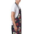 thumbnail image 3 of Lsque Roses Skulls Waterproof Apron Chef Aprons for Men Heavy Duty Chemical Work Apron Extra Long Grilling Aprons with Adjustable Bib Apron, 3 of 9