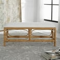 thumbnail image 4 of Uttermost Laguna 20.5" Transitional Fabric & Wood Bench in White/Natural, 4 of 7