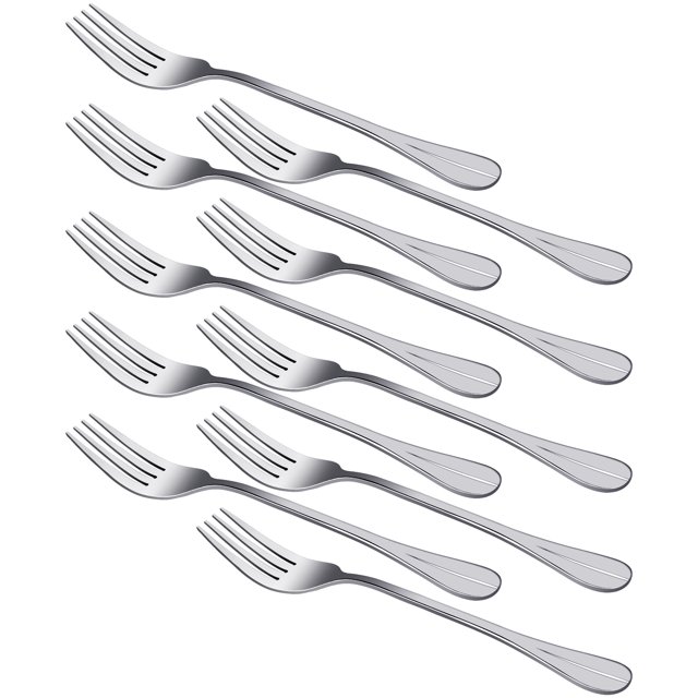 Unique Bargains Vaisselle de Restaurant en Métal pour le Souper, Coutellerie de Service Fork, 7 Pouces de Long, 10 Pcs. Ensemble de Dix Fourchettes en Acier Inoxydable à Fini Poli, Chaque Fourchette Mesurant 18 cm (7 Pouces) de Longueur et 2,5 cm (1 Pouce) de Largeur. les Fourchettes Offrent des Bords Lisses et un design durable en une Seule Pièce, Convient à un Usage commercial et Domestique. Idéal pour des Événements comme les BBQ, les Pique-Niques et les Soupers.