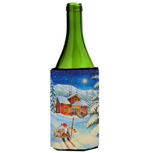 Carolines Treasures ACG0147LITERK Christmas Gnome Headed Out Wine Bottle Can cooler Hugger