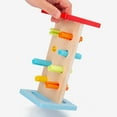thumbnail image 3 of Hammer and Pounding Toy  Wooden Pounding Bench Toy with Mallet  Early Educational Toy for Toddlers above 3 Years Old  Inclusive of Nails of 4 Different Colors, 3 of 9