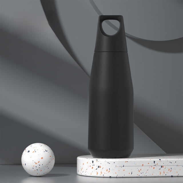 Vaso grande de acero inoxidable con aislamiento al vacío, botella deportiva portátil de 580 ml con boca ancha y tapa hermética, aislamiento térmico de doble pared para bebidas frías y