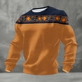 thumbnail image 2 of Awdenio Mens T-shirts Printed Loose Fit Round Neck Street Long Sleeved Waffle Shirt, 2 of 3