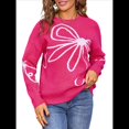thumbnail image 3 of Suéter de Mujer Otoño 2025 - Jersey de Larga con Cuello Redondo, Jersey de Punto Oversize, Jersey Informal con Estampado Rosa Roja L, 3 of 10