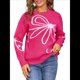 thumbnail image 3 of Suéter de Mujer Otoño 2025 - Jersey de Larga con Cuello Redondo, Jersey de Punto Oversize, Jersey Informal con Estampado Rosa Roja L, 3 of 10