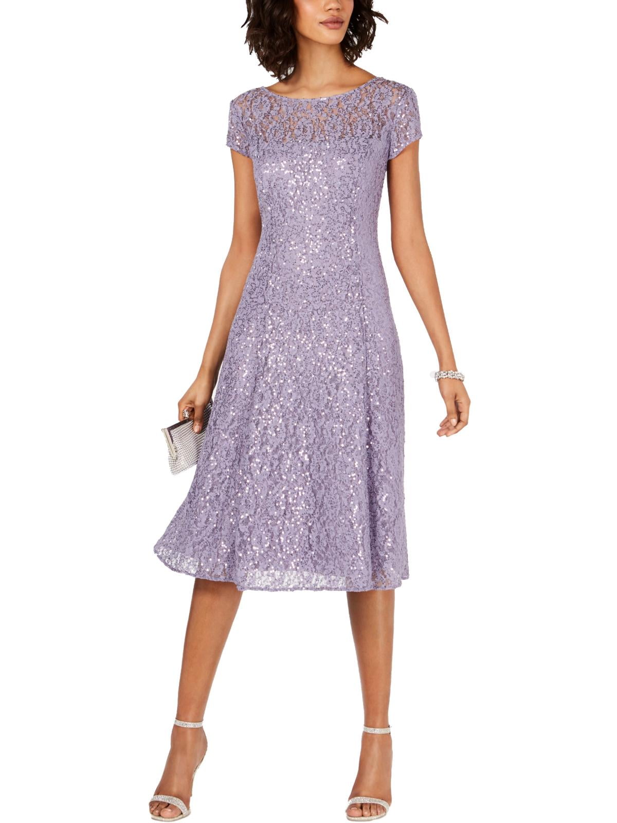 SLNY Womens Lace Sequined Midi Dress - Walmart.com