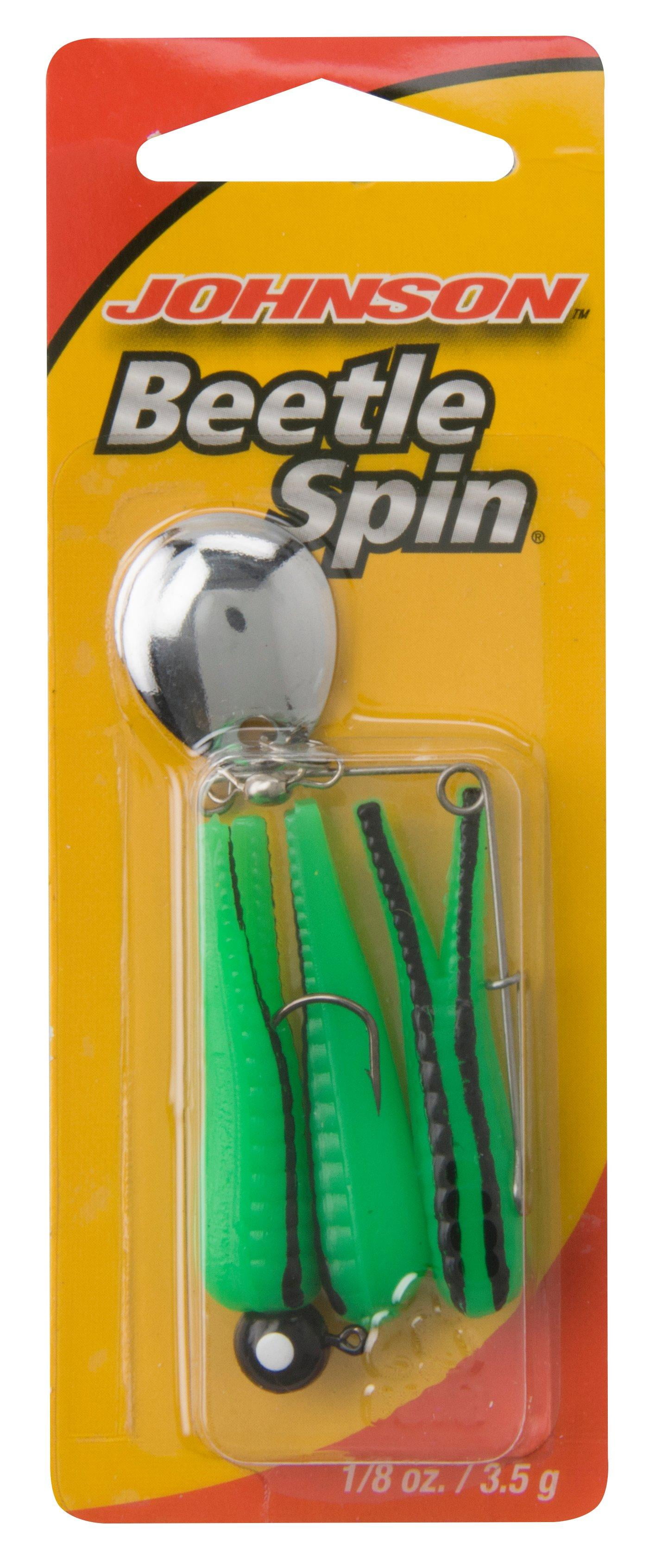 Johnson Original Beetle Spin Fishing Lure, Catalpa/Black Stripe, 1.5 in