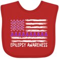 thumbnail image 3 of Inktastic Epilepsy Awareness Purple Ribbons and Flag Boys or Girls Baby Bib, 3 of 4