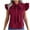 Wine, variant on Samickarr Womens Chiffon Tops Sleeveless Ruffled V Neck Solid Color Blouse With Bow Tie Lace-up Casual Loose T Shirts